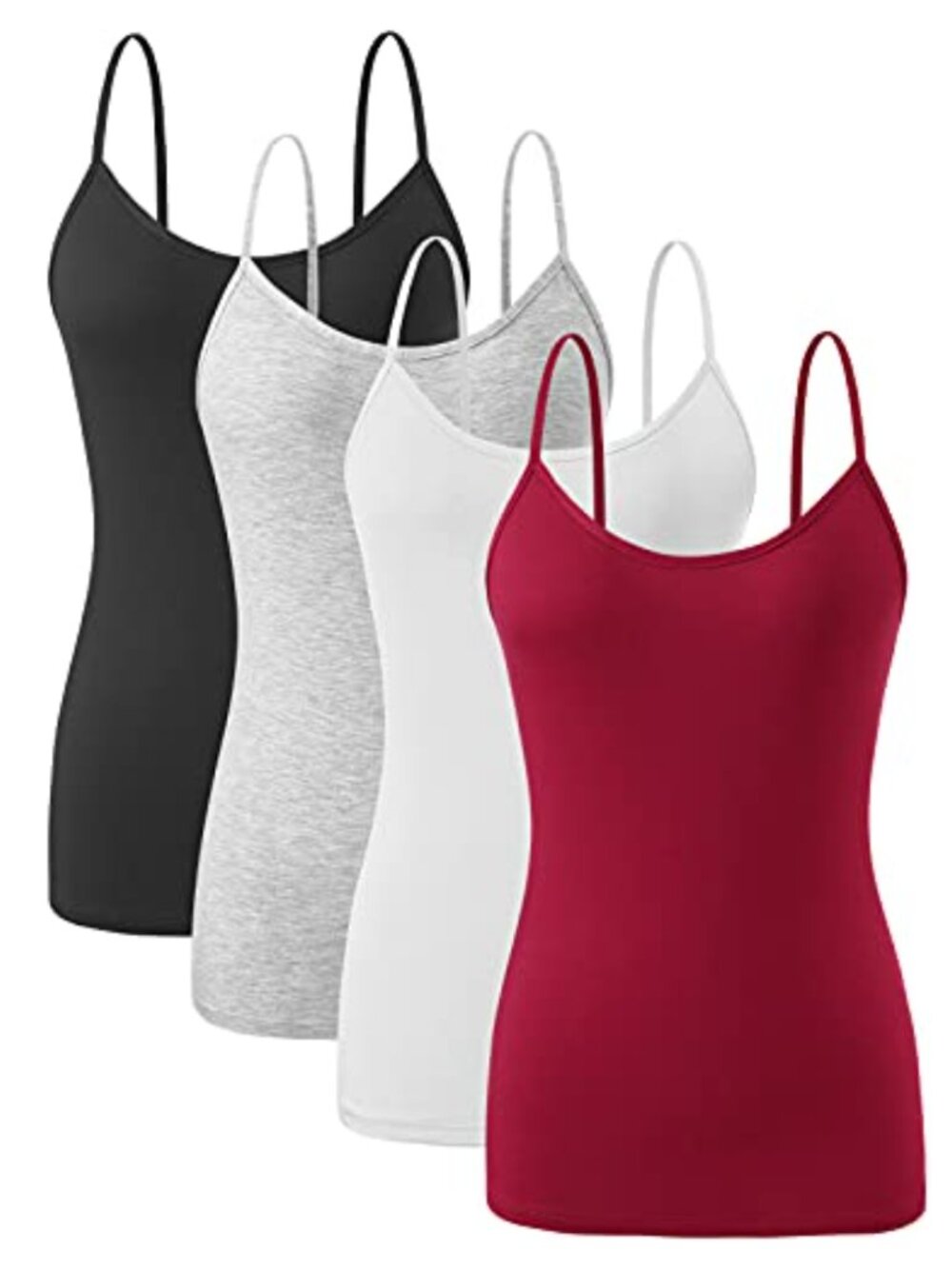 Women's Modal Camisole Tank Tops Adjustable Spaghetti Strap 4 Pack